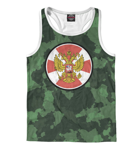 Мужская майка-борцовка с притом Внутренние войска цвета Белый Мужская майка-борцовка с изображением Внутренние войска цвета Белый