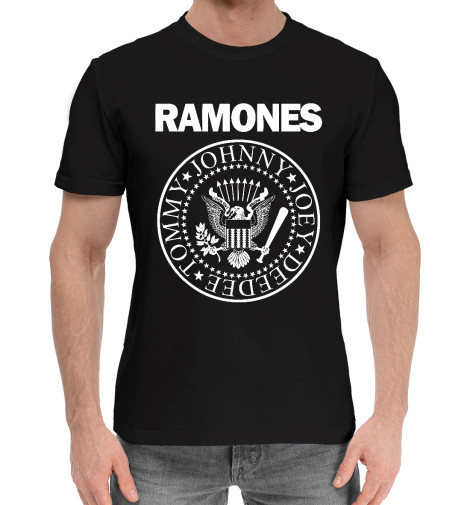 цена Хлопковые футболки Print Bar Ramones эмблема