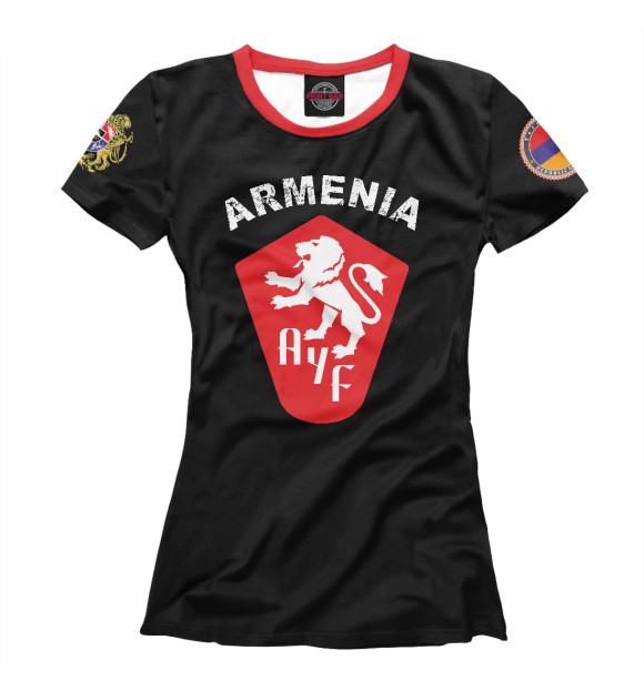 Женская футболка с изображением Armenia цвета Белый