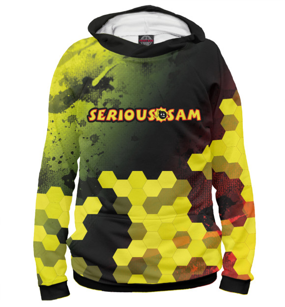 Женское худи с изображением Serious Sam цвета Белый