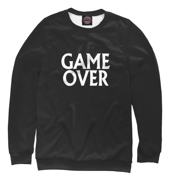 Женский свитшот с изображением GAME OVER цвета Белый