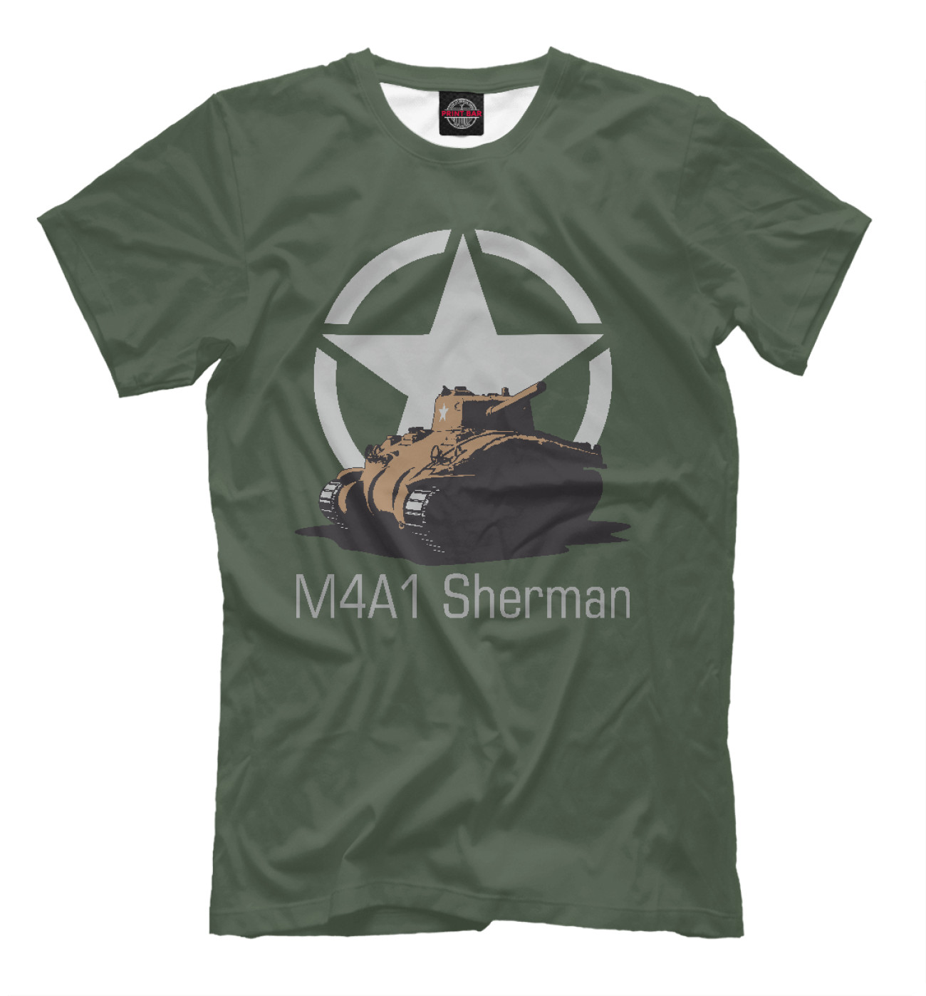 Мужская Футболка Средний танк M4A1 Sherman, артикул: TNK-519205-fut-2