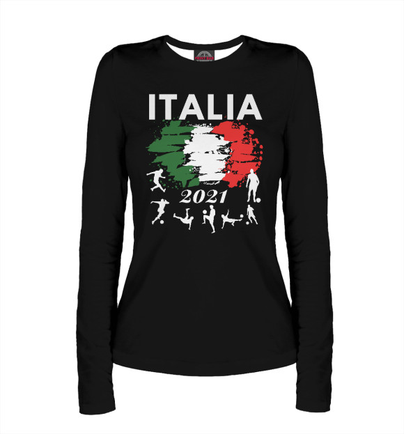 Женский лонгслив с изображением Italia 2021 цвета Белый