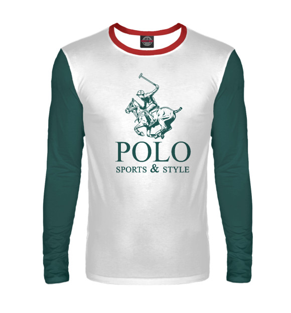 Мужской лонгслив с изображением Polo Sport цвета Белый