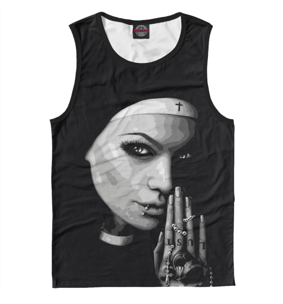 Майка для мальчика с притом Готическая монашка цвета Белый Майка для мальчика с изображением Готическая монашка цвета Белый