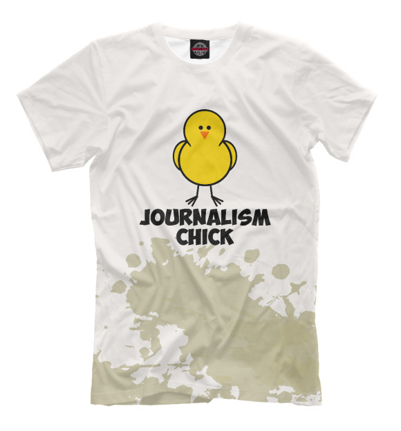 Мужская футболка с изображением Journalism Chick цвета Белый