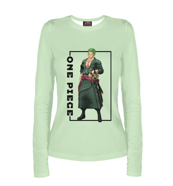 Женский лонгслив с изображением Зоро Ророноа Ван Пис цвета Белый