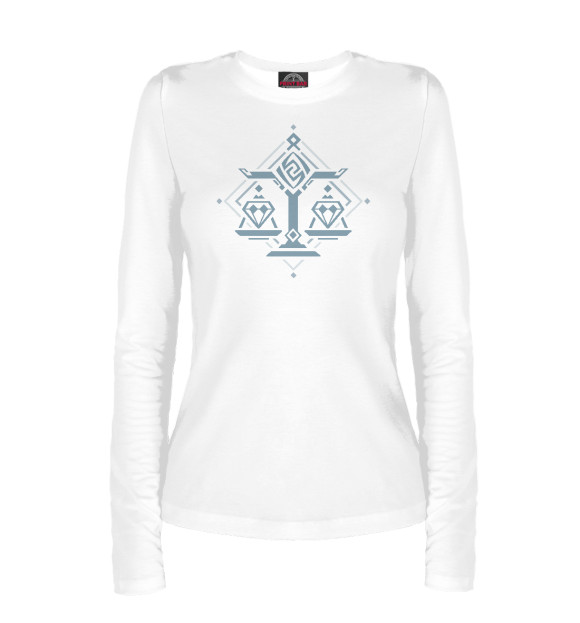 Женский лонгслив с изображением Ли Юэ цвета Белый