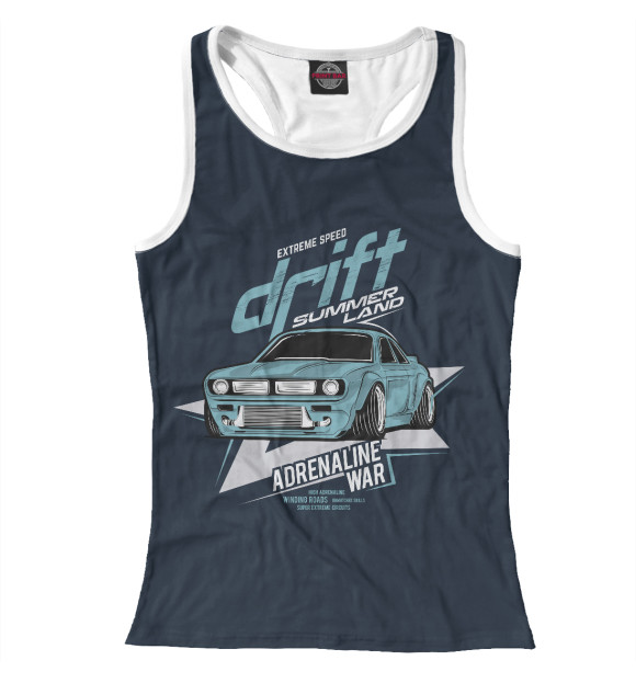 Женская майка-борцовка с изображением Drift цвета Белый