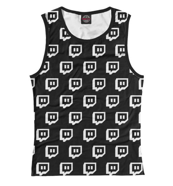 Майка для девочки с изображением Twitch цвета Белый