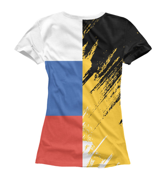Женская футболка с изображением Имперский Флаг России цвета Белый