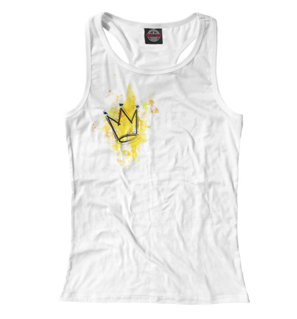 Женская майка-борцовка с изображением Корона цвета Белый