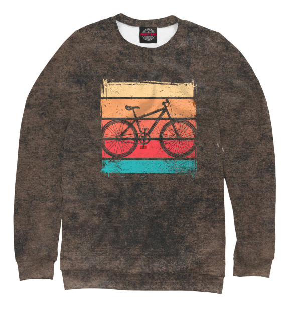 Женский свитшот с изображением Vintage Bike Art Cycling цвета Белый