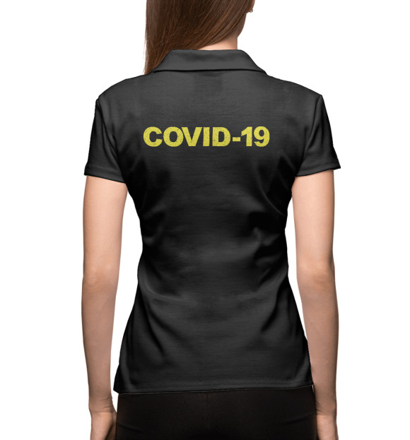 Женское поло с изображением Covid-19 цвета Белый