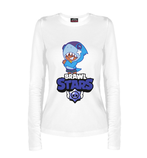 Женский лонгслив с изображением Brawl Stars цвета Белый