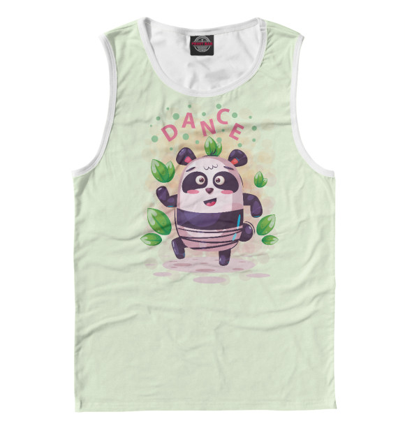 Майка для мальчика с притом Панда dance цвета Белый Майка для мальчика с изображением Панда dance цвета Белый