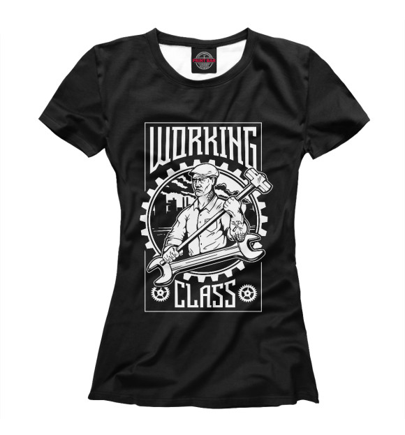 Футболка для девочек с изображением Working class цвета Белый