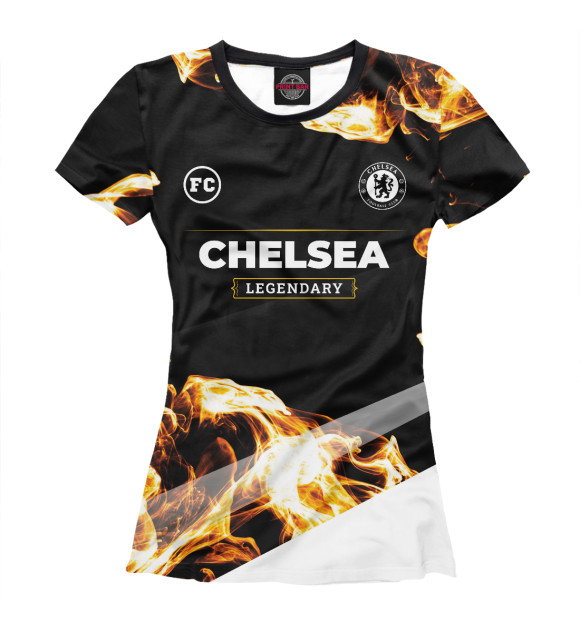 Женская футболка с изображением Chelsea Sport Fire цвета Белый
