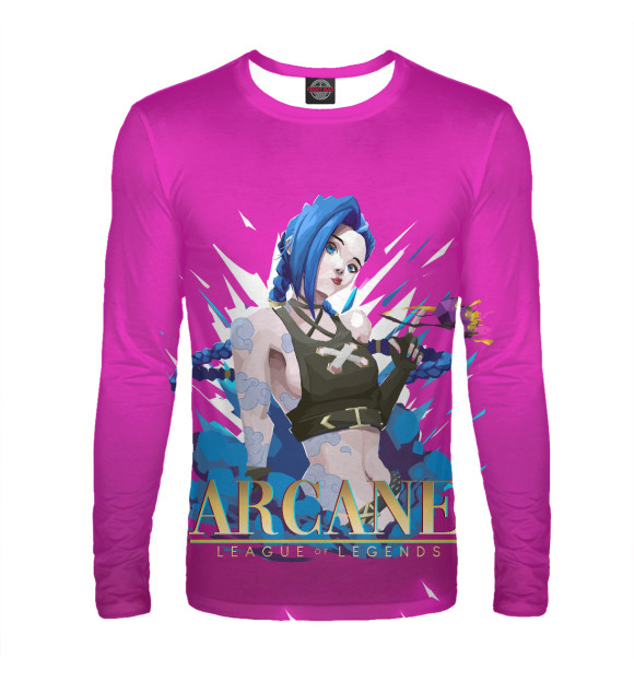 Мужской лонгслив с изображением Дерзкая Джинкс цвета Белый