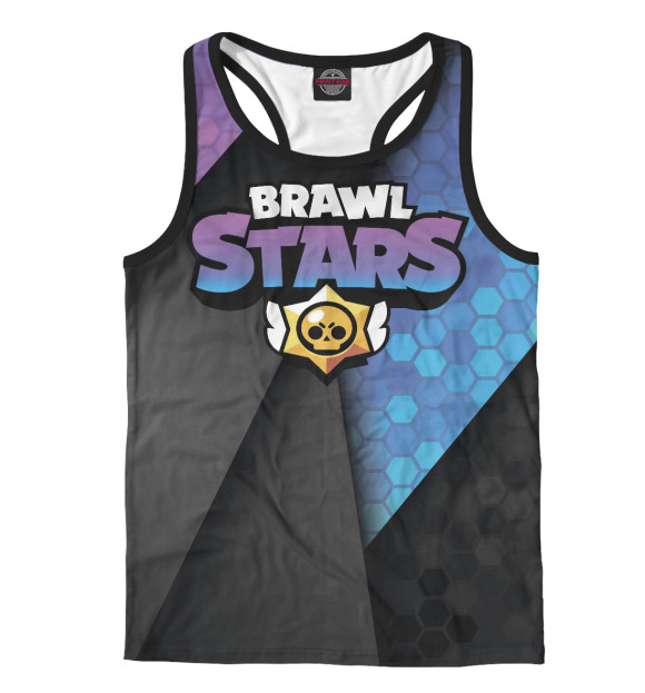 Мужская майка-борцовка с изображением Brawl Stars цвета Белый