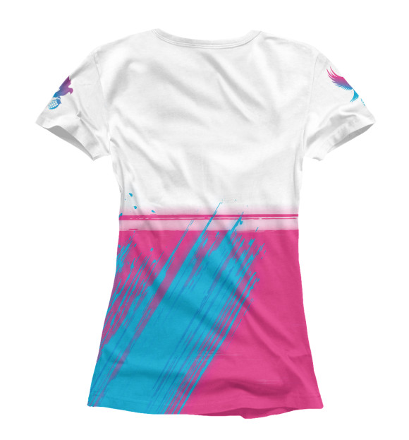 Женская футболка с изображением Hollywood Undead Neon Gradient цвета Белый