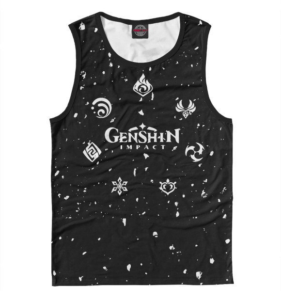 Мужская майка с изображением Genshin Impact цвета Белый