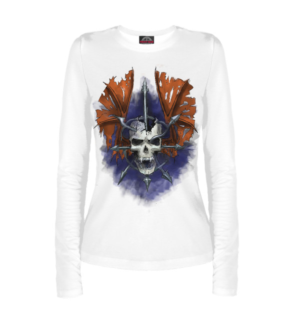 Женский лонгслив с изображением Ave Dominus Nox цвета Белый