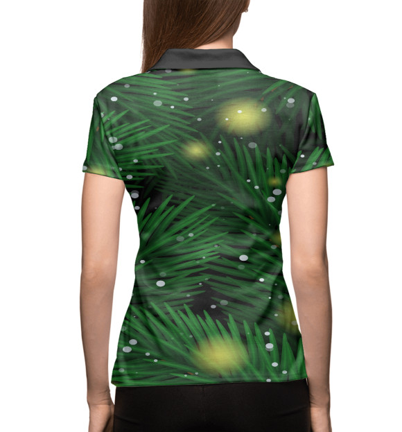 Женское поло с изображением Новогодняя ёлка цвета Белый