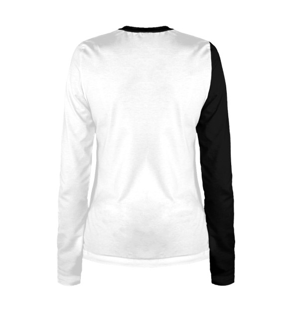 Женский лонгслив с изображением Чёрное-белое цвета Белый