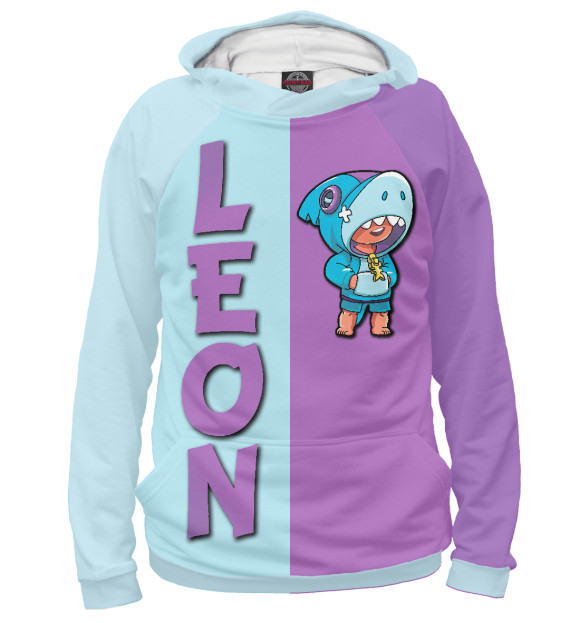Женское худи с изображением Leon Shark цвета Белый