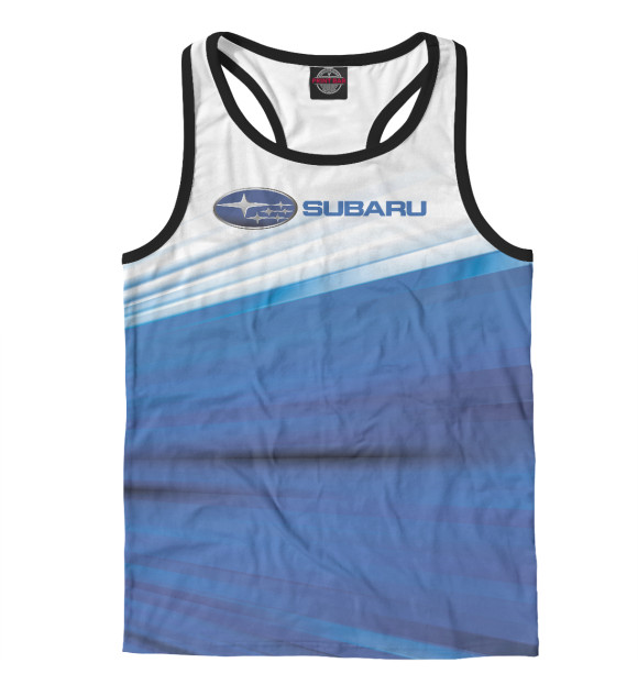 Мужская майка-борцовка с изображением Subaru цвета Белый