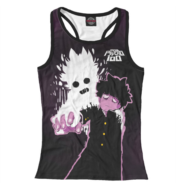 Женская майка-борцовка с изображением Моб Психо 100 цвета Белый