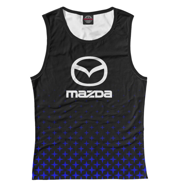 Майка для девочки с притом МАЗДА | MAZDA цвета Белый Майка для девочки с изображением МАЗДА | MAZDA цвета Белый