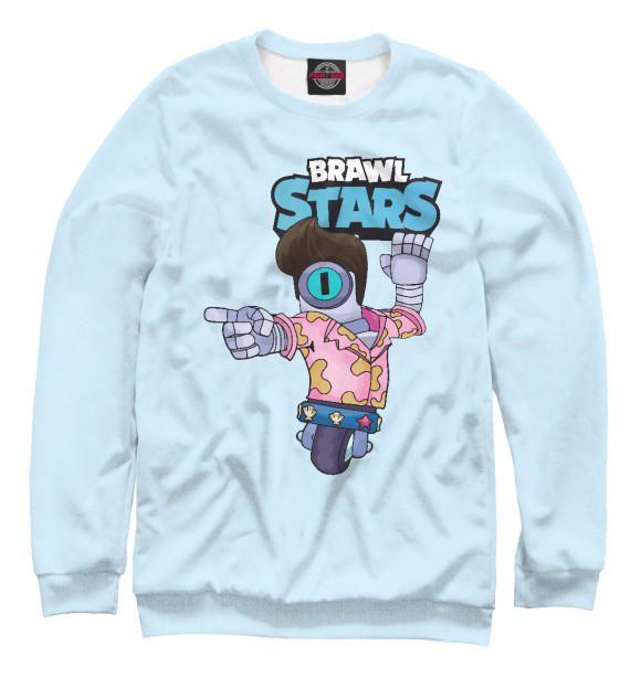 Свитшот для мальчиков с изображением STU СТУ Brawl Stars цвета Белый