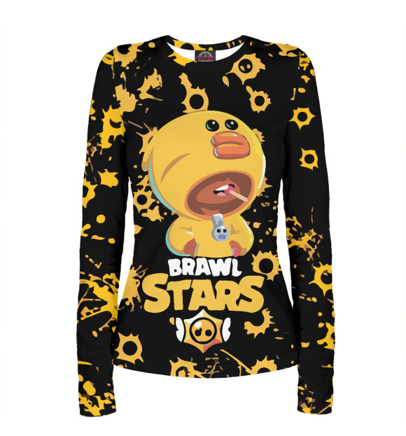 Женский лонгслив с изображением Brawl Stars цвета Белый