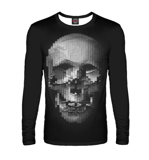 Мужской лонгслив с изображением Cool skull цвета Белый