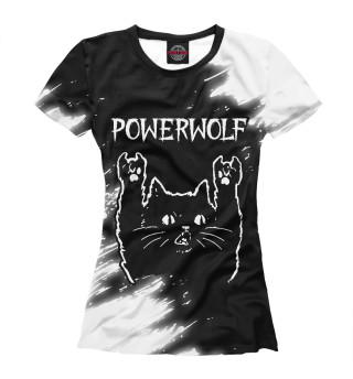 Женская футболка Powerwolf + Рок Кот