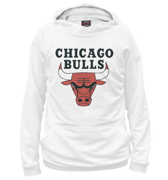 Мужское худи с изображением Chicago Bulls цвета Белый