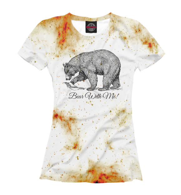 Женская футболка с изображением Wild Bear цвета Белый