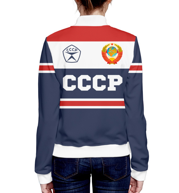 Женский бомбер с изображением СССР цвета Белый