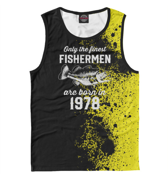 Мужская майка с изображением Fisherman in 1978 цвета Белый