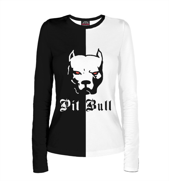Женский лонгслив с изображением Pit Bull цвета Белый