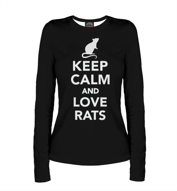 Женский лонгслив с изображением Love Rats цвета Белый