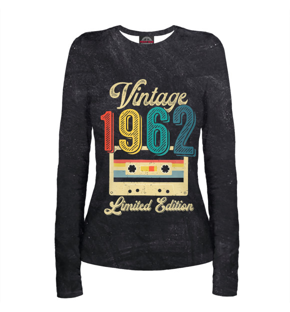 Женский лонгслив с изображением Retro Vintage 1962 цвета Белый