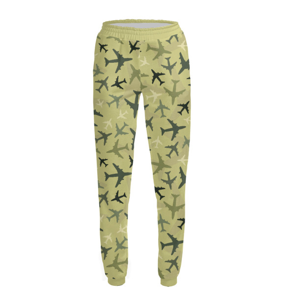 Женские спортивные штаны с изображением Самолеты цвета Белый