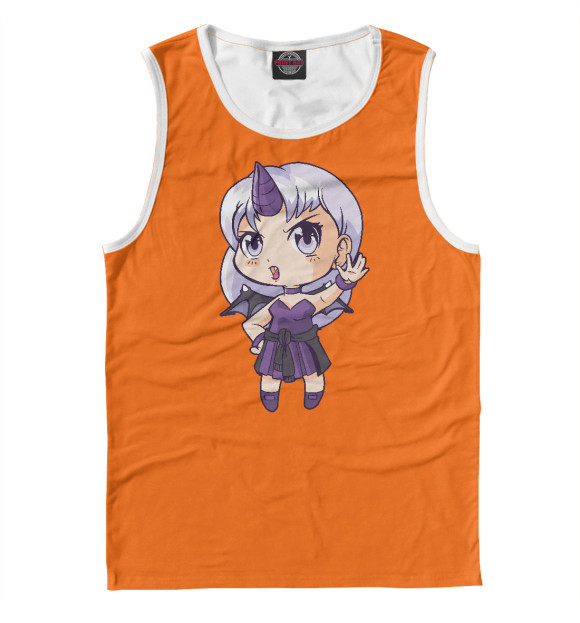 Мужская майка с изображением Demon chibi girl цвета Белый