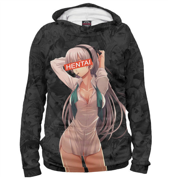 Женское худи с изображением Hentai цвета Белый