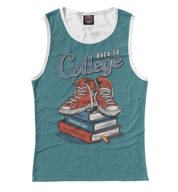 Майка для девочки с изображением Назад в коледж цвета Белый