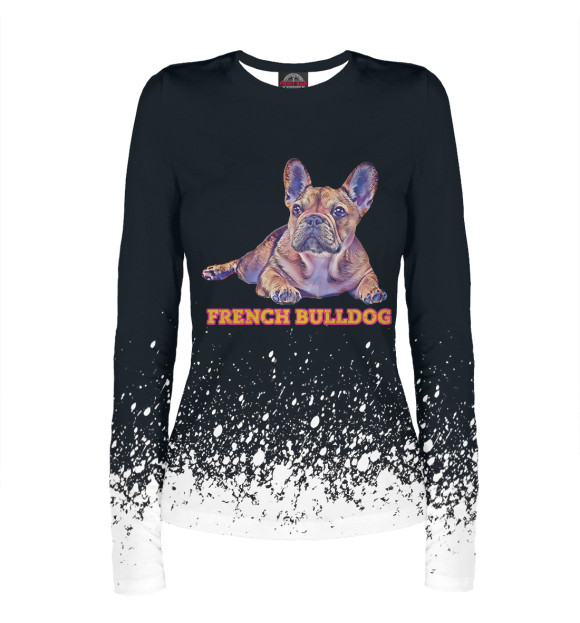 Женский лонгслив с изображением French Bulldog Lover цвета Белый