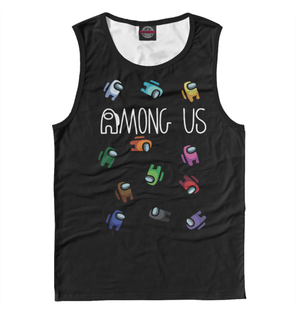 Мужская майка с притом Among Us цвета Белый Мужская майка с изображением Among Us цвета Белый
